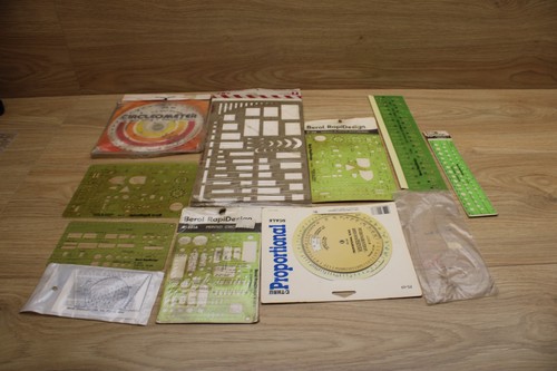 Vintage drafting template lot - drafting,