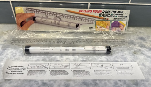 Vintage rolling ruler drafting - ruler,