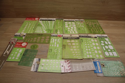 Vintage drafting template lot - drafting,